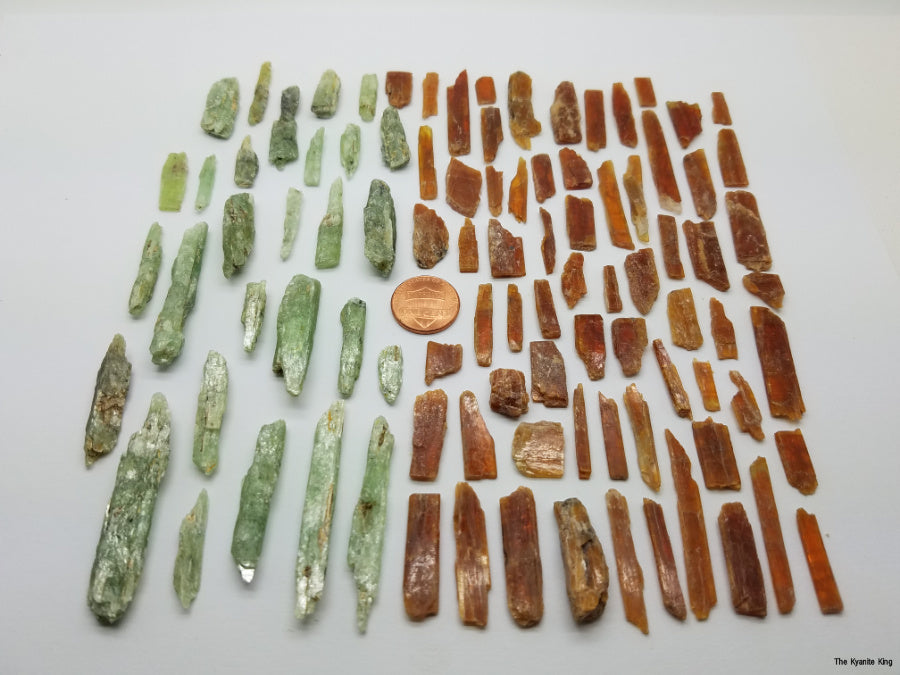 Kyanite Colors | Mix Lot | Orange and Green - The Meteorite Traders