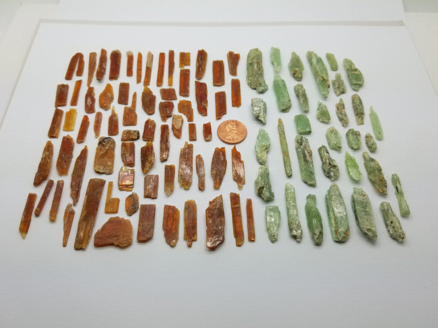Kyanite Colors | Mix Lot | Orange and Green - The Meteorite Traders