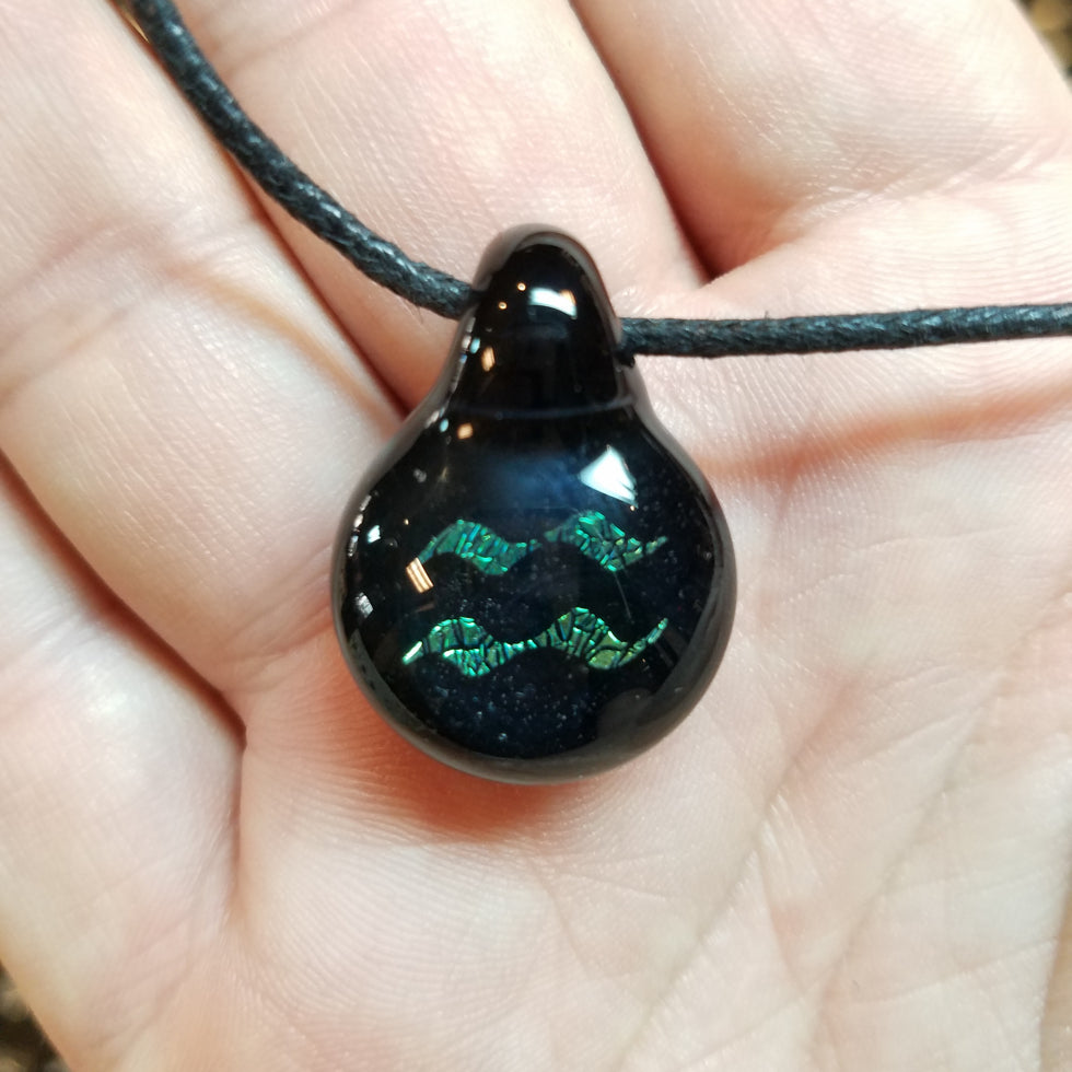 Aquarius Glass Pendant Clearance - The Meteorite Traders