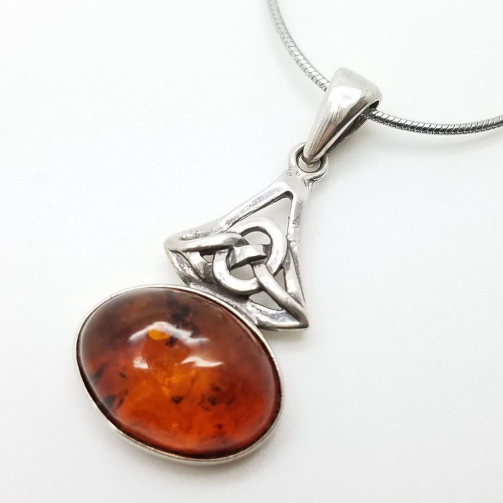 Baltic Amber Celtic Knot Pendant - The Meteorite Traders