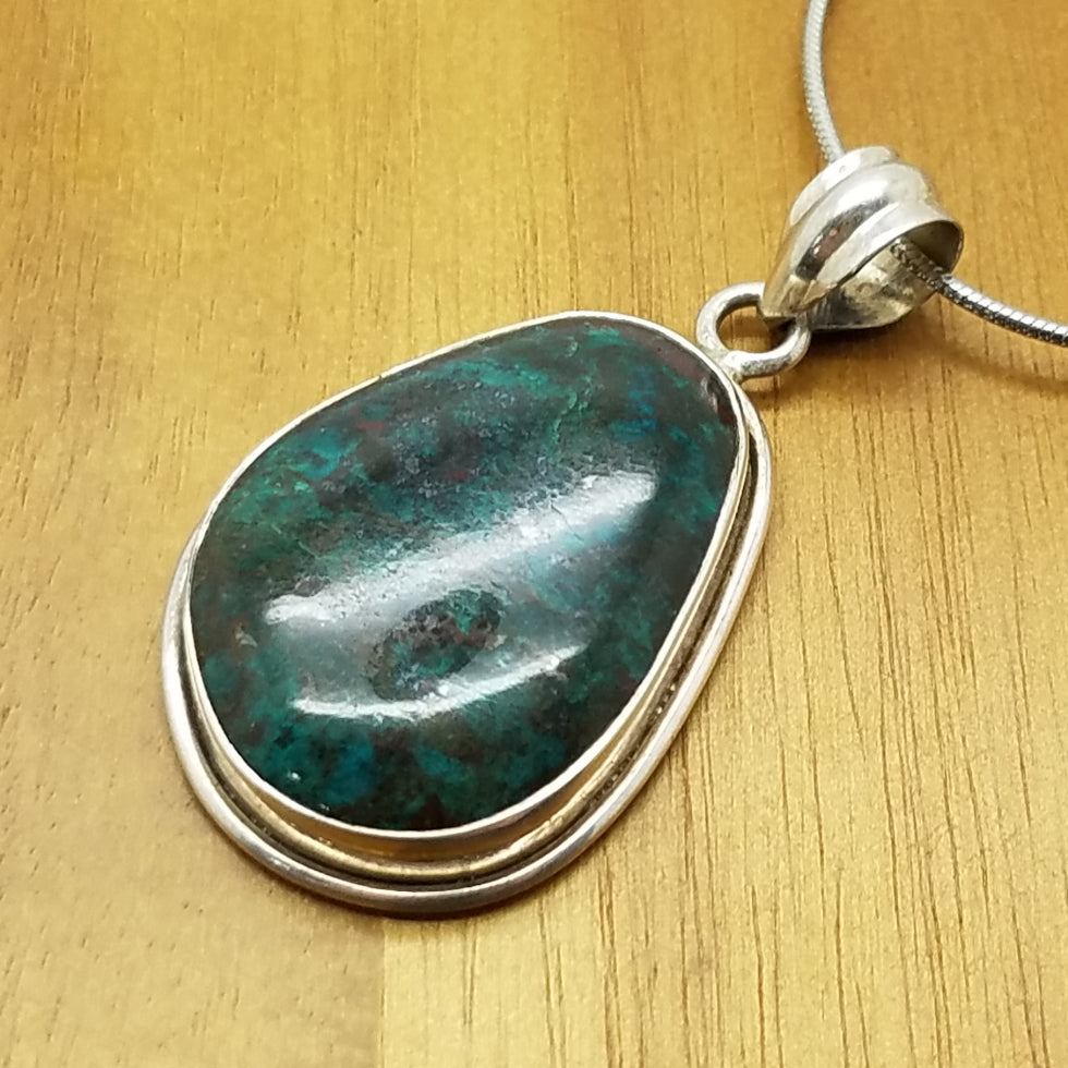 Dark Chrysocolla Pendant - The Meteorite Traders