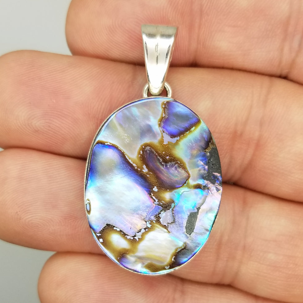 abalone pendant sterling silver
