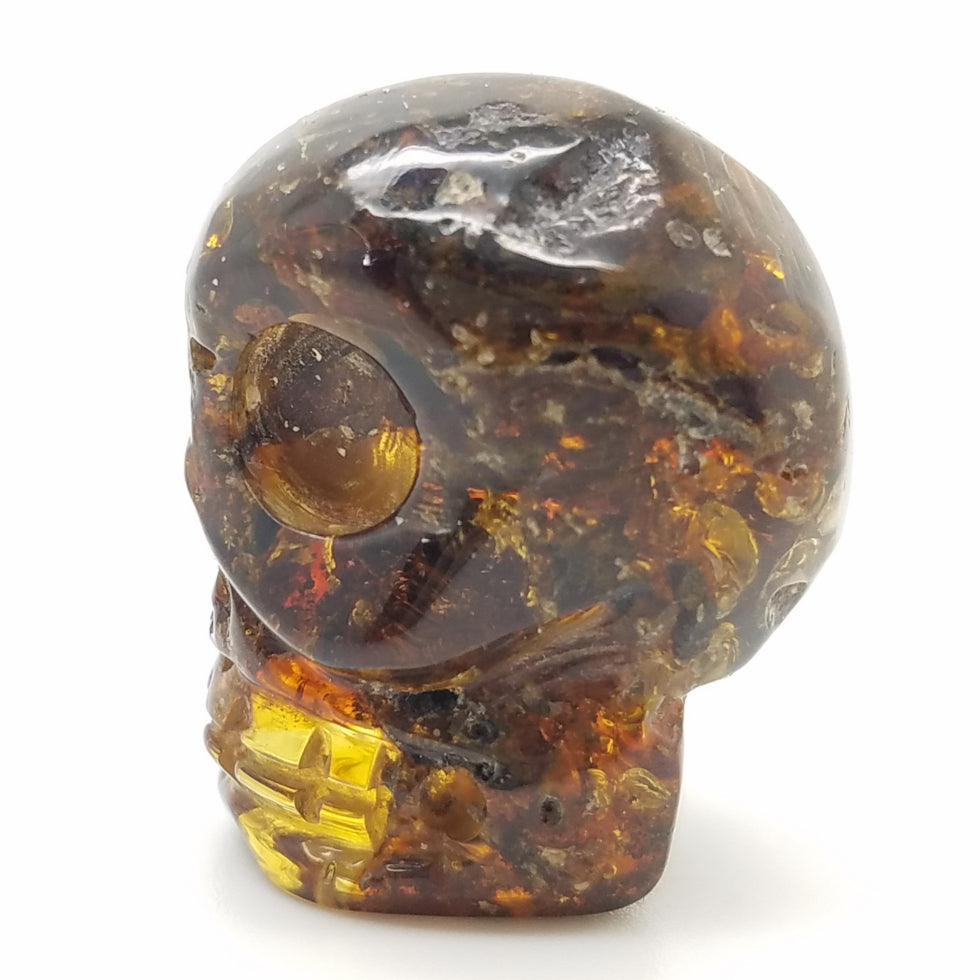 Skull Amber Carving - The Meteorite Traders