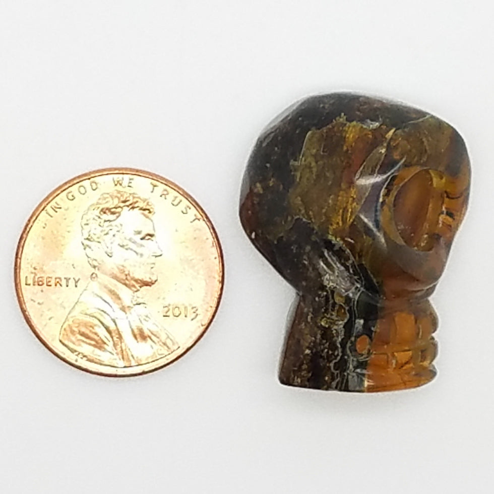 Skull Amber Carving Cabochon - The Meteorite Traders