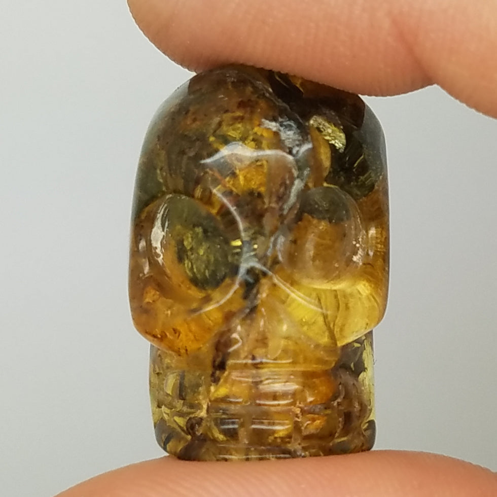 Skull Amber Carving - The Meteorite Traders