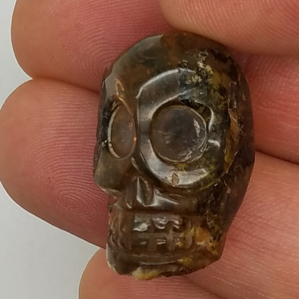 Skull Amber Carving - The Meteorite Traders
