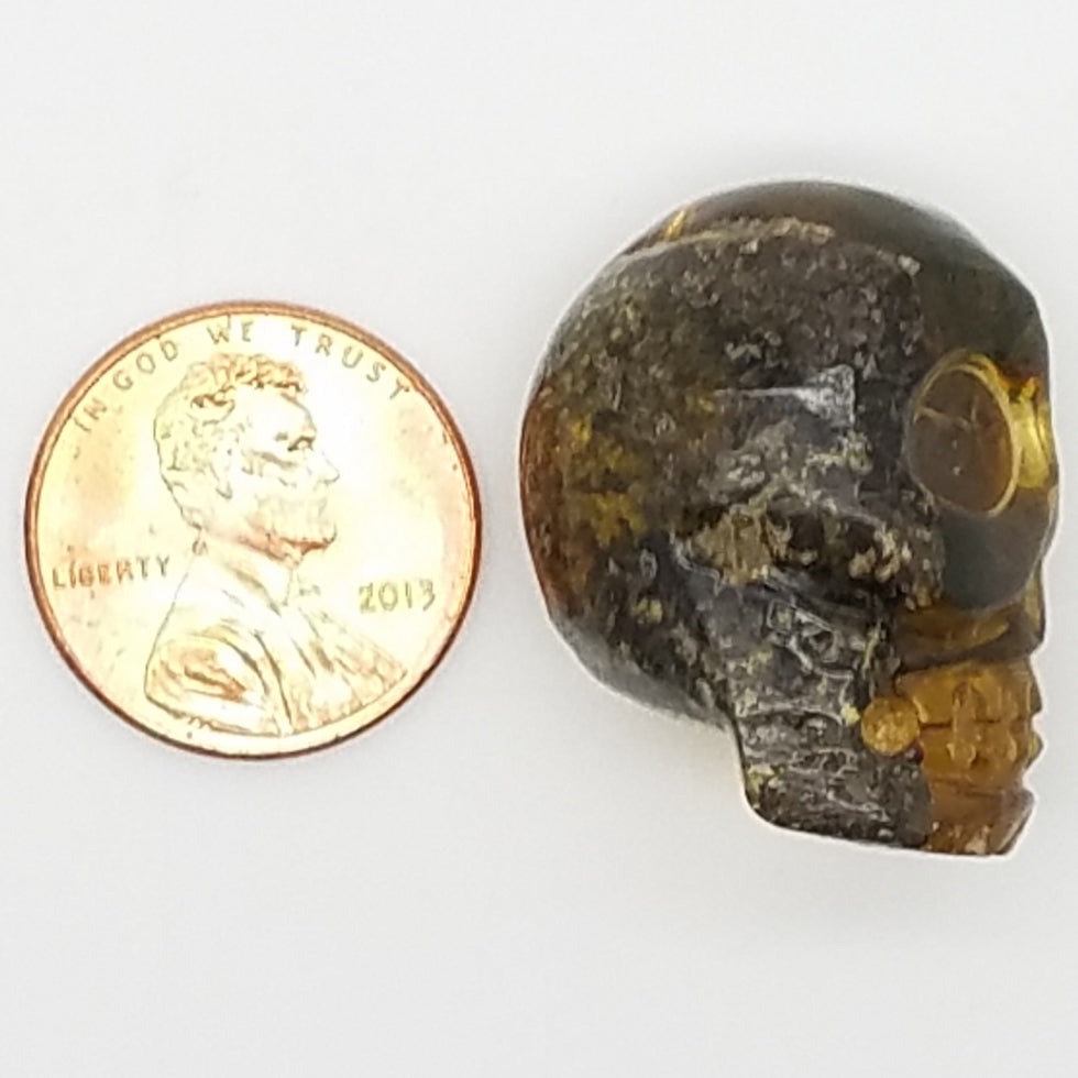 Skull Amber Carving - The Meteorite Traders