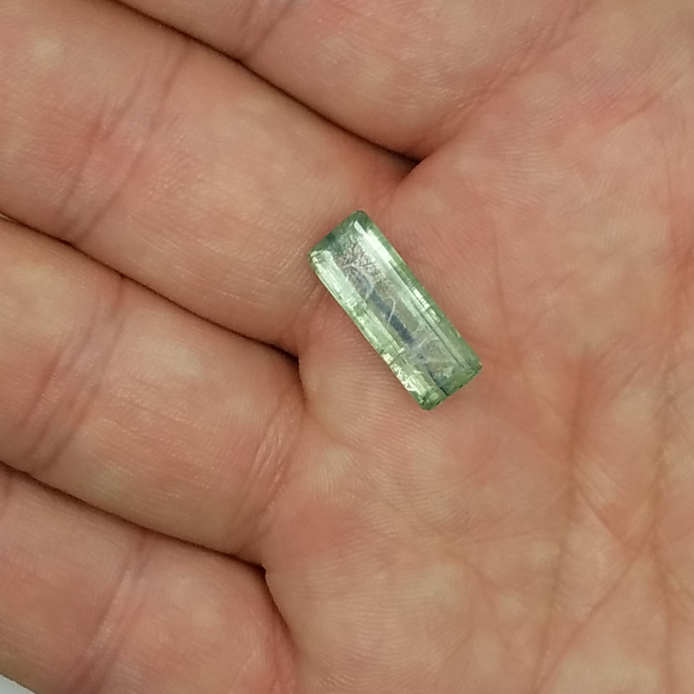 Green Kyanite Faceted Gemstone GKF1 - The Meteorite Traders