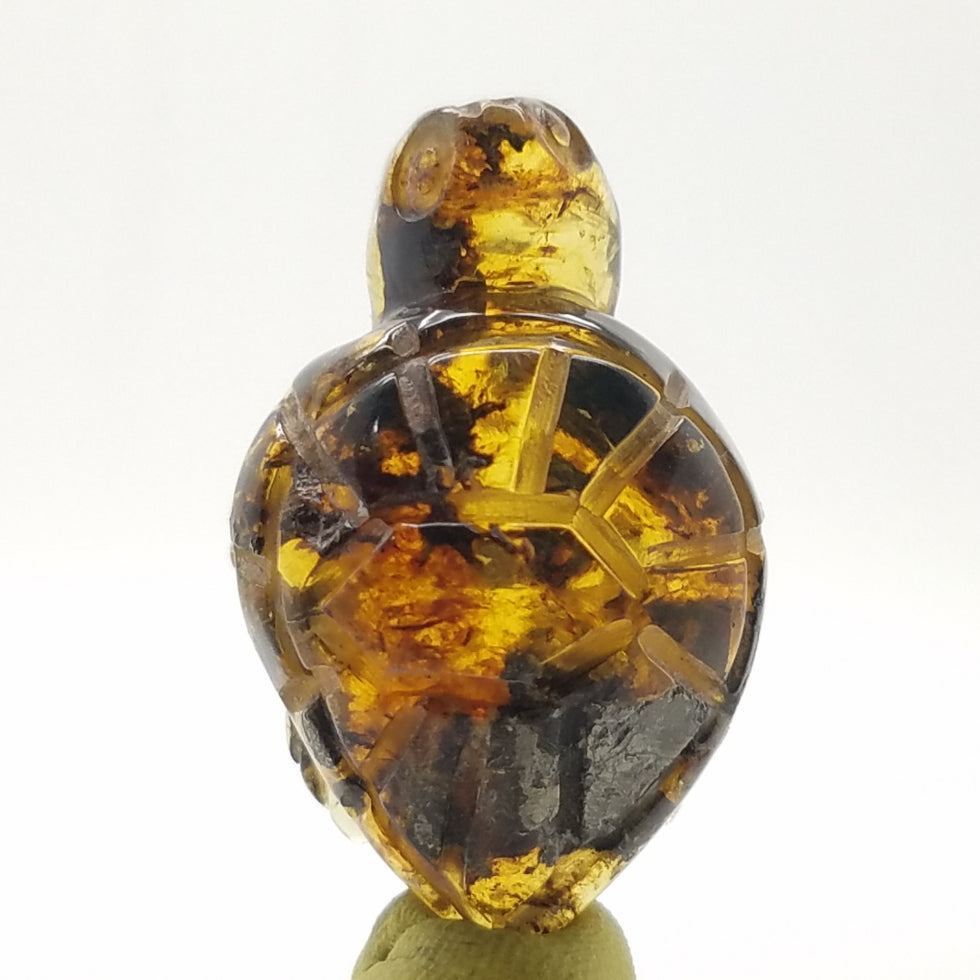Carved Turtle in Amber - The Meteorite Traders