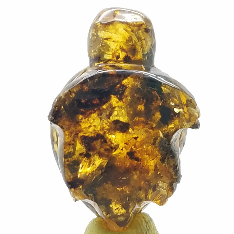 Carved Turtle in Amber - The Meteorite Traders