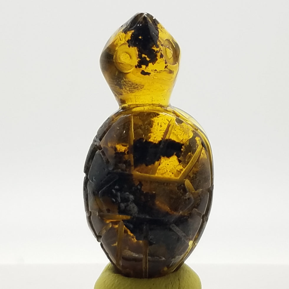 Carved Turtle in Amber - The Meteorite Traders