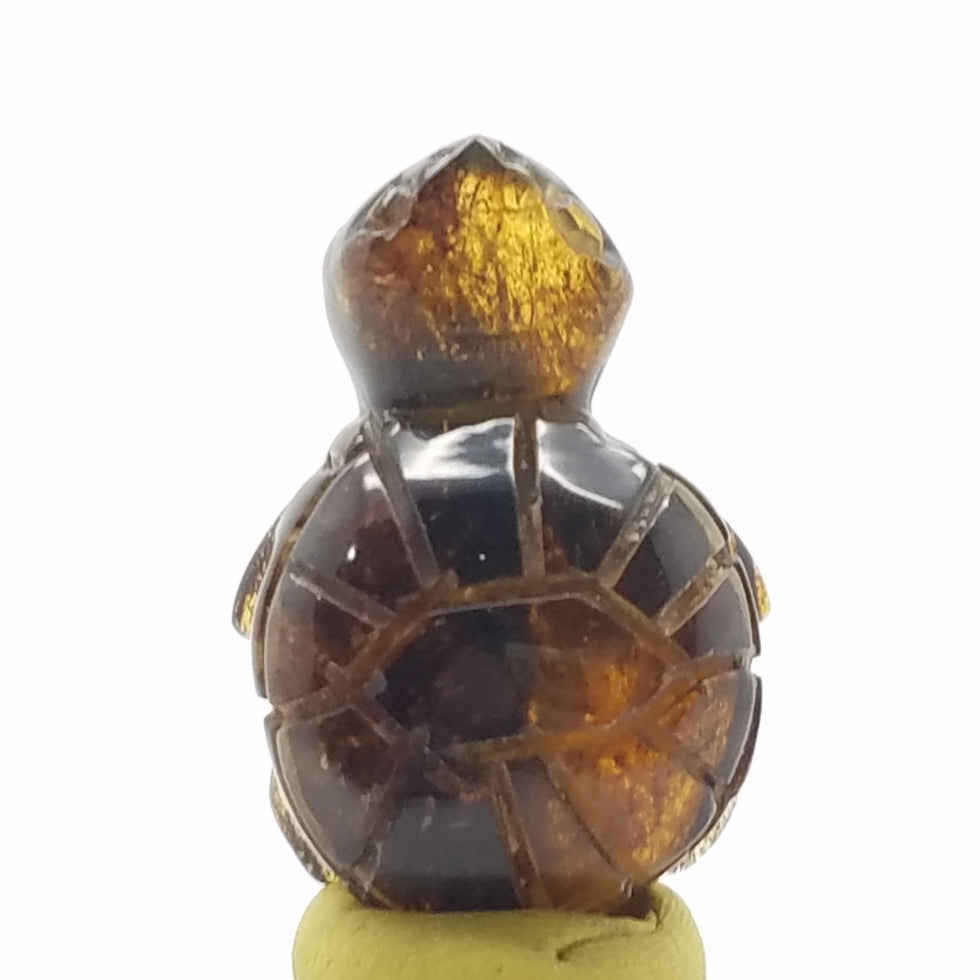 Carved Turtle in Amber - The Meteorite Traders