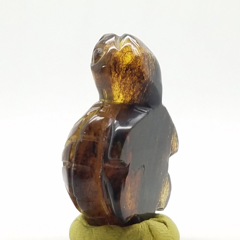Carved Turtle in Amber - The Meteorite Traders