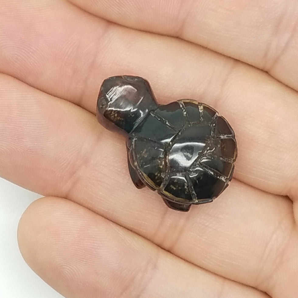 Carved Turtle in Amber - The Meteorite Traders