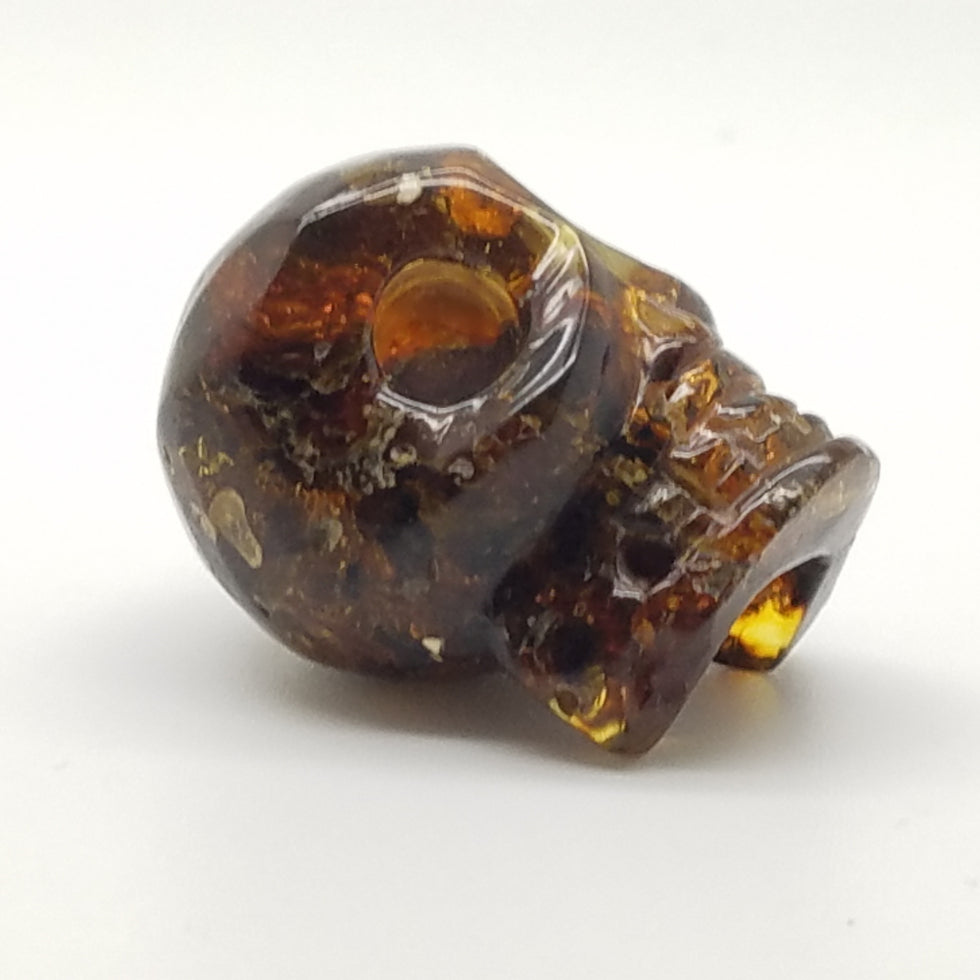 Carved Amber Skull - The Meteorite Traders