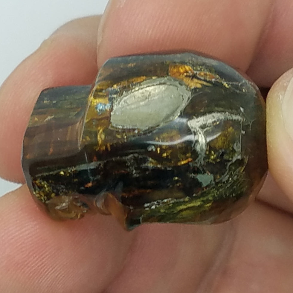 Carved Amber Skull - The Meteorite Traders