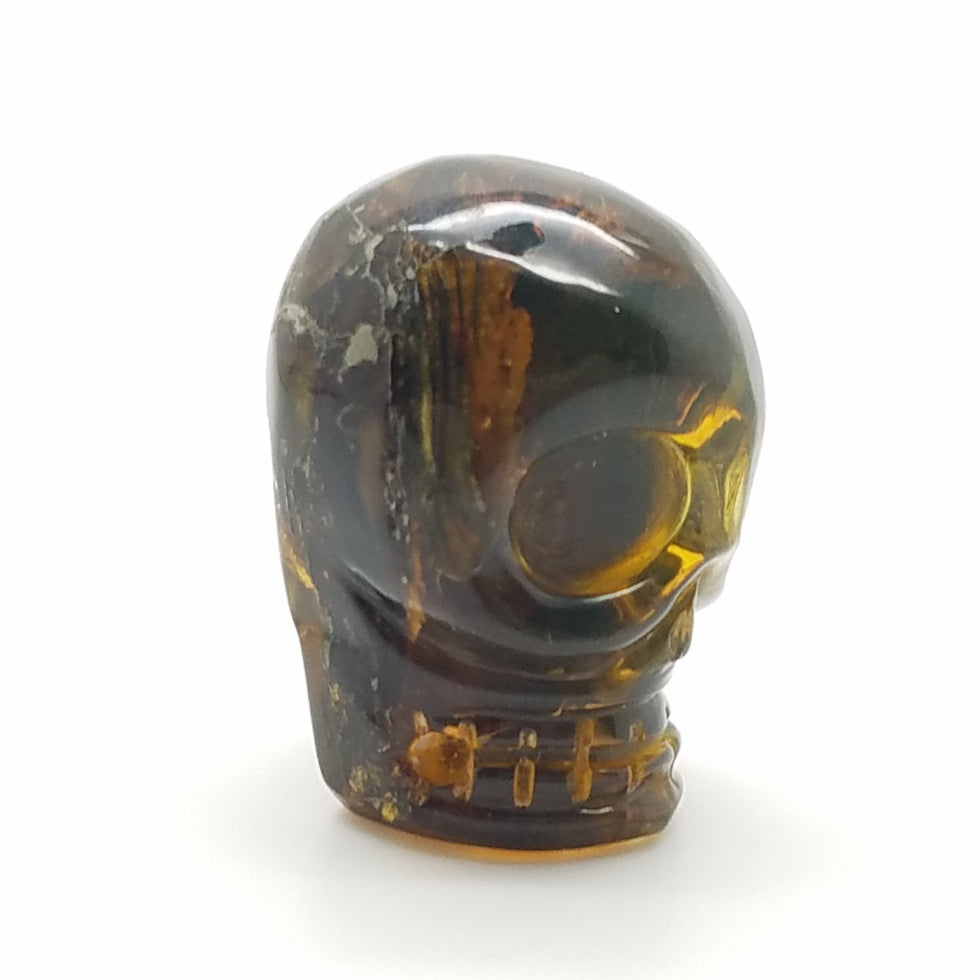 Carved Amber Skull - The Meteorite Traders