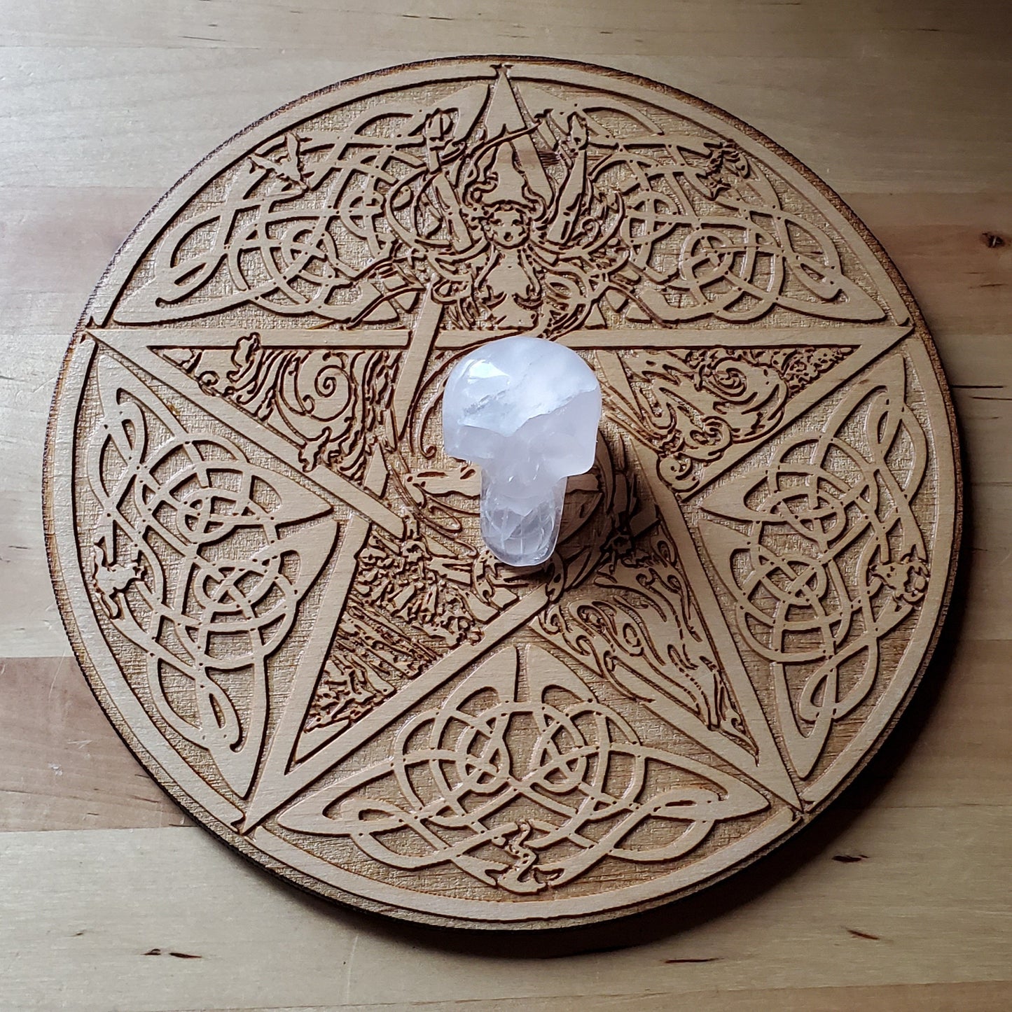 Rose Quartz Skull Crystal grid