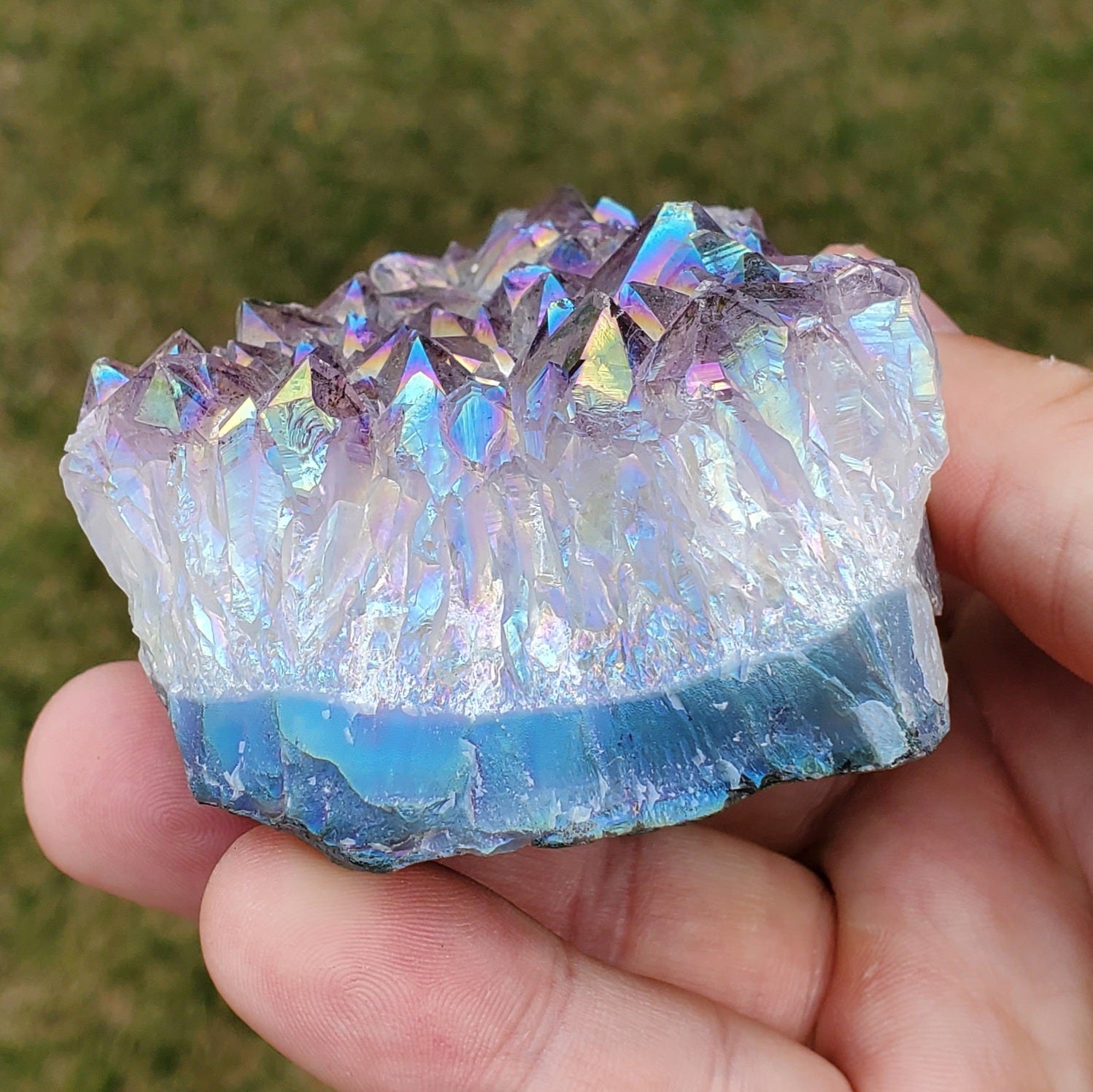 Amethyst Rainbow Aura Crystal Cluster