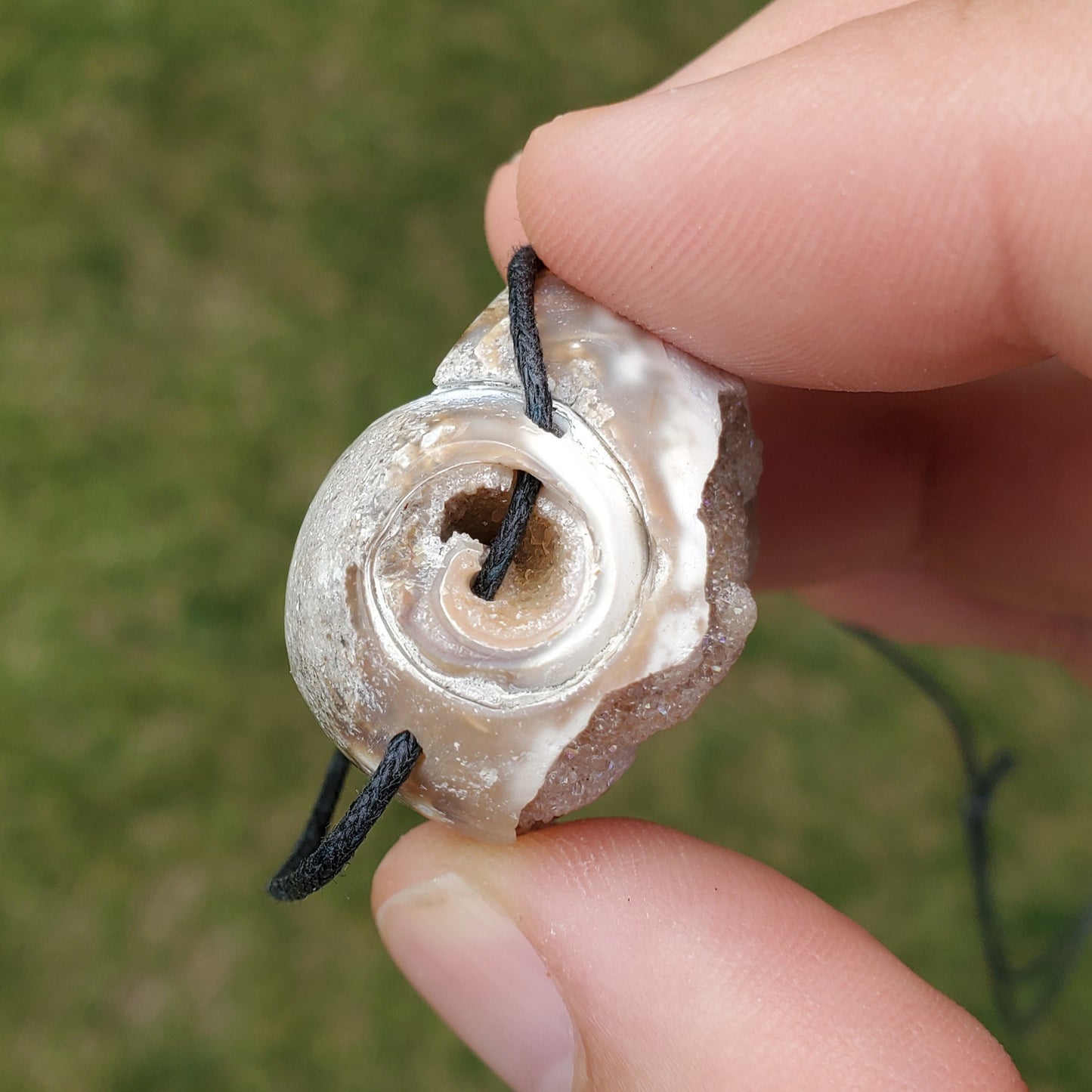 Spiralite Aura Fossil Pendant