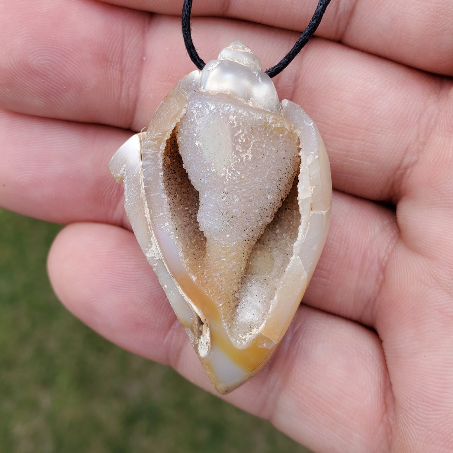 Spiralite Aura Fossil Pendant