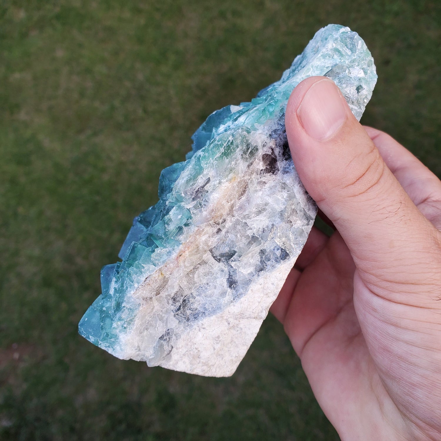 Green Fluorite Crystal Cluster
