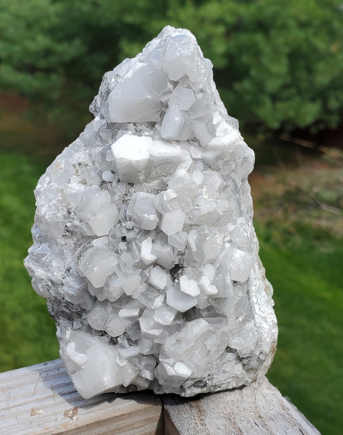 Massive White Calcite and Pyrite Cluster
