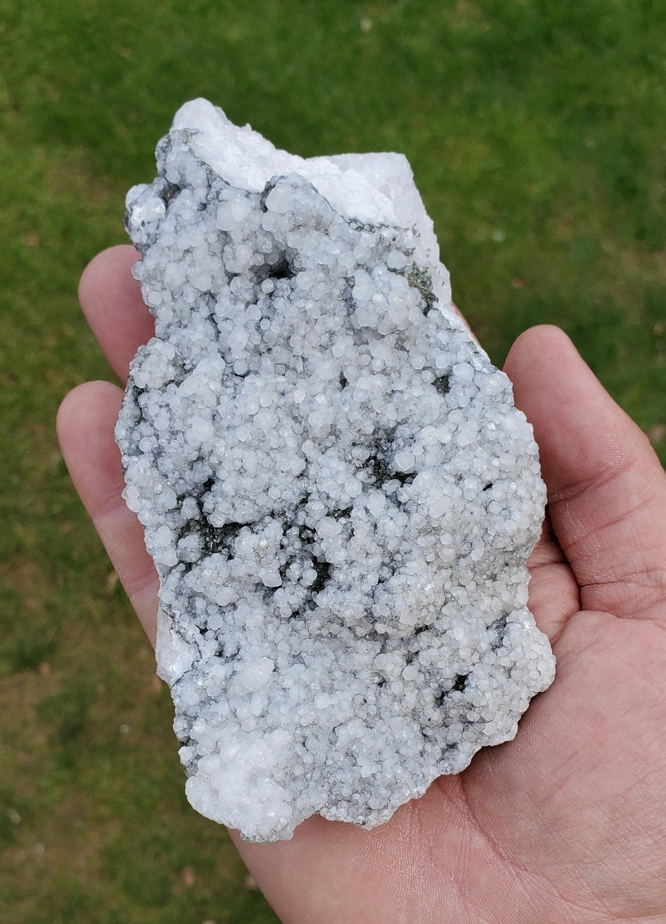 Large White Calcite with Pyrite and Fluorite Cluster