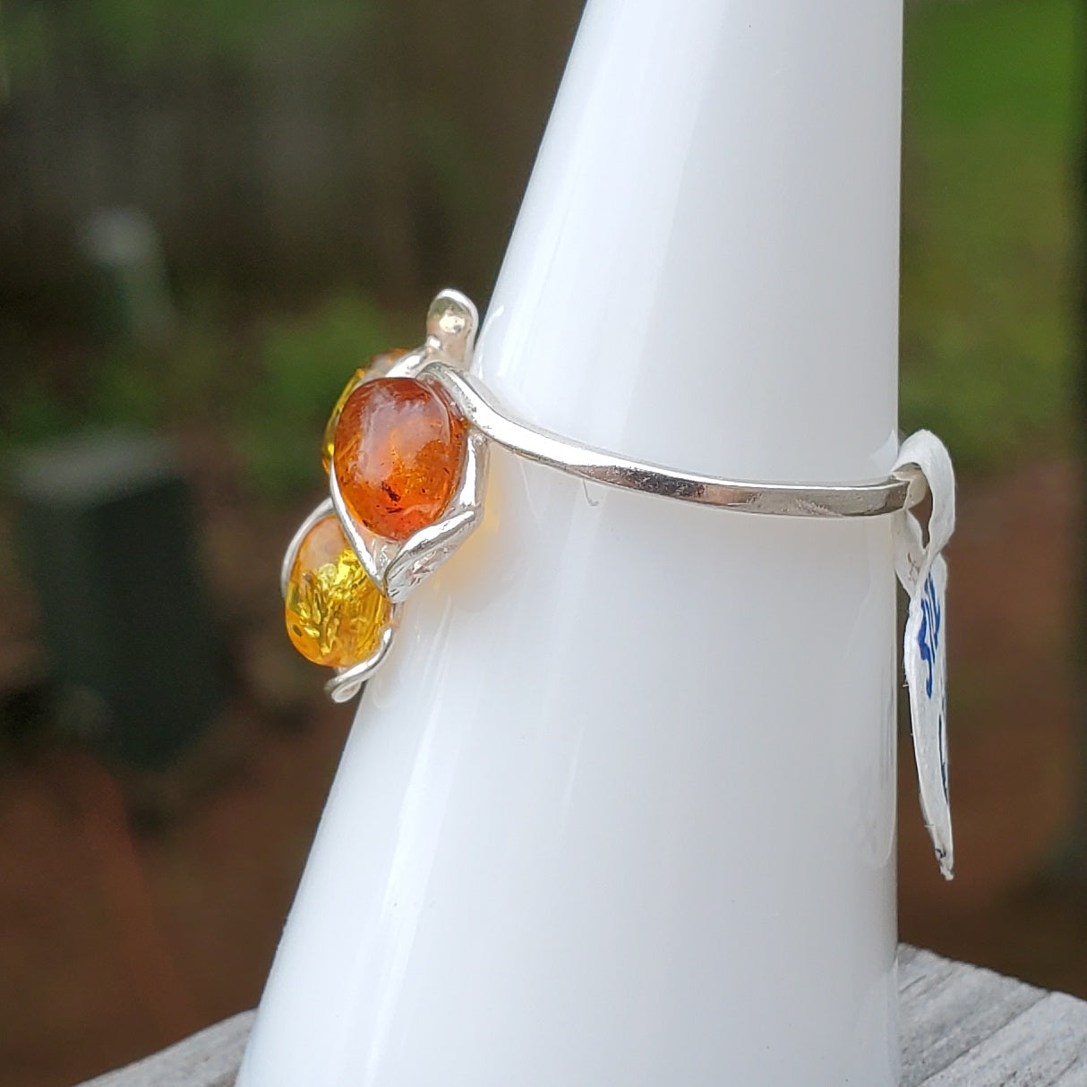 Multi Color Baltic Amber Ring | Size 6