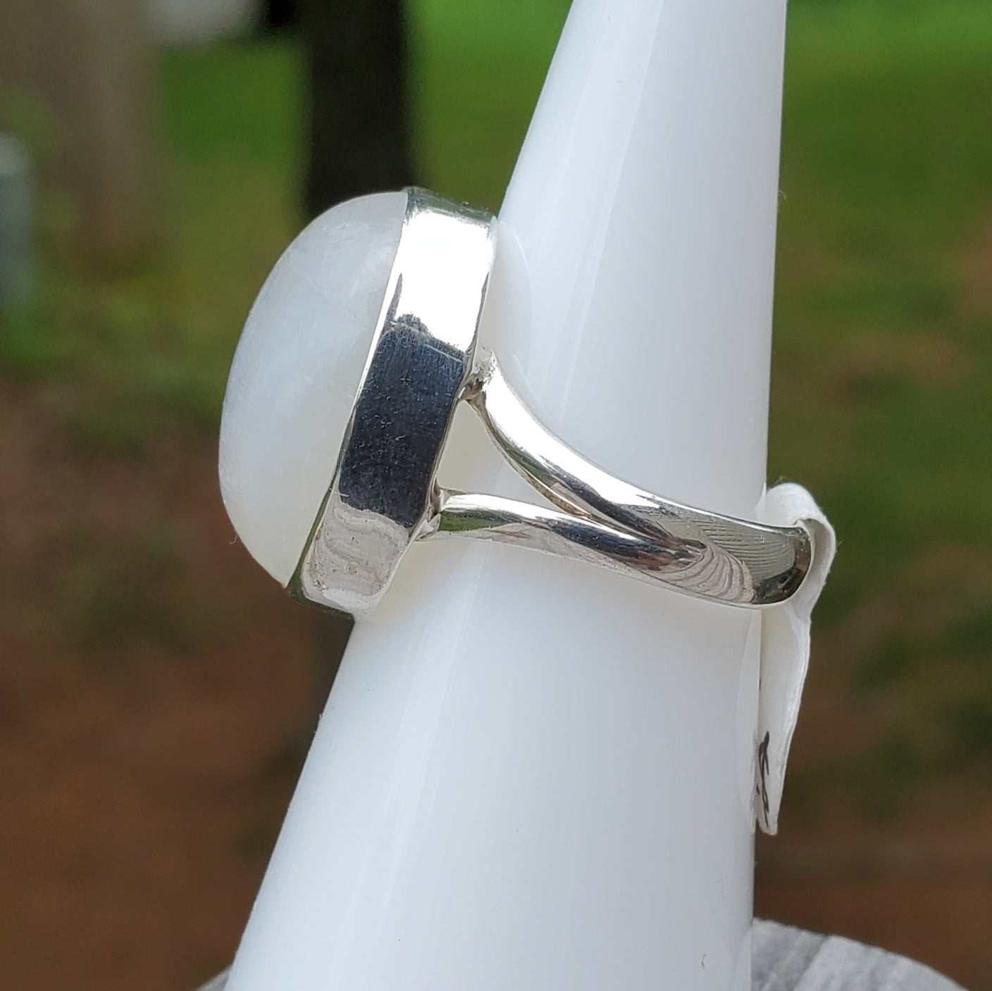 Rainbow Moonstone Sterling Ring | Size 6.5