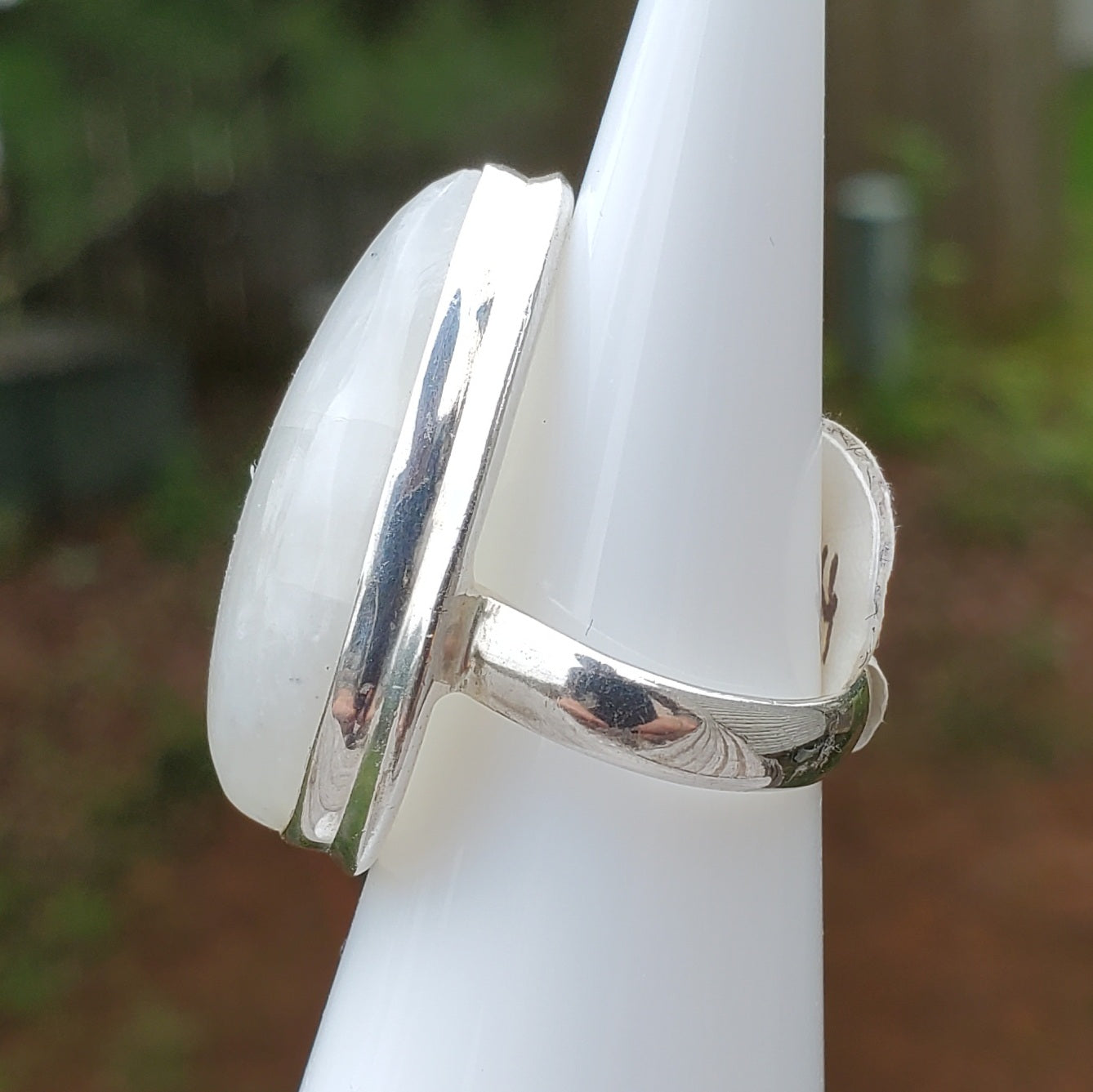Rainbow Moonstone Sterling Ring | Size 6