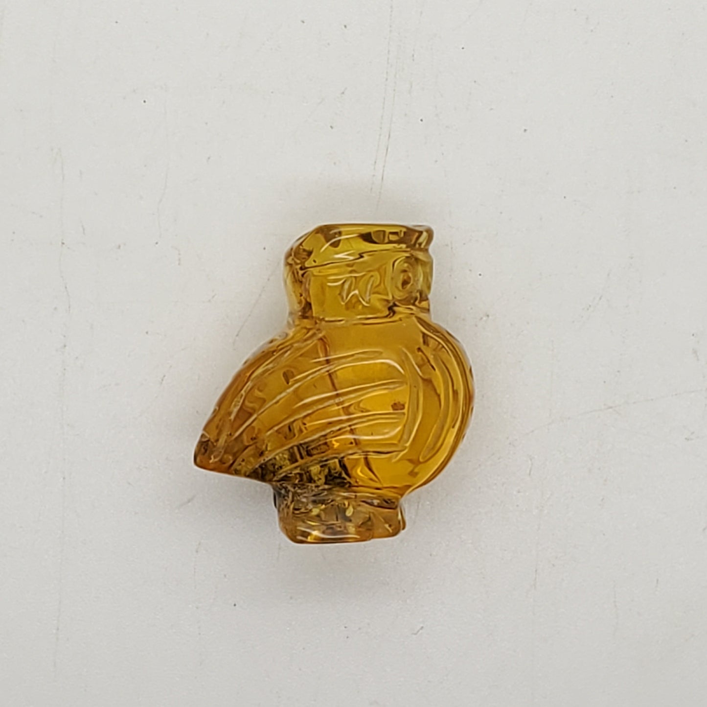 Owl Amber Talisman Carving