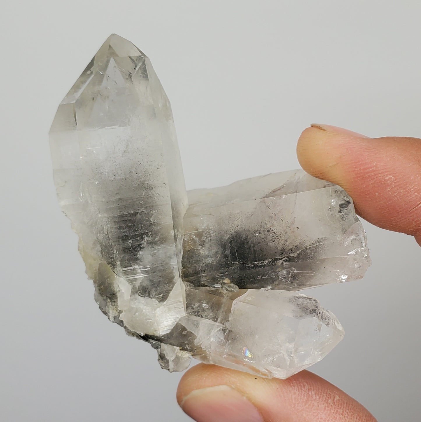 Black Phantom Quartz Crystal Cluster