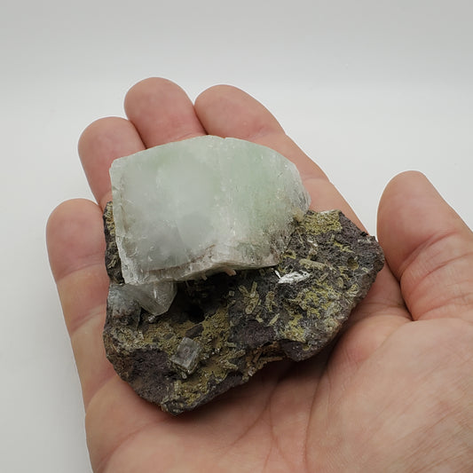 Green Apophyllite Cluster on Matrix #B2C