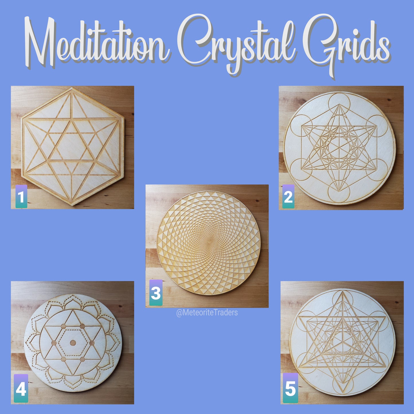 Merkaba Meditation Crystal Grid 8 inch
