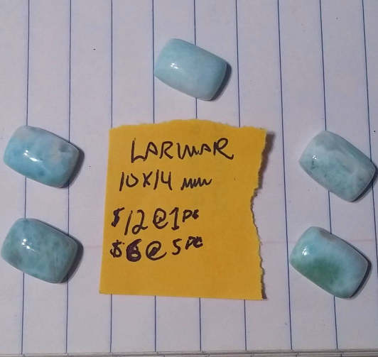 Larimar Cabochons |  Rectangle | 10x14mm | Limited supply