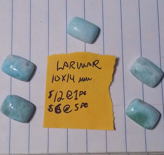 Larimar Cabochons | Rectangle | 10x14mm | Limited supply