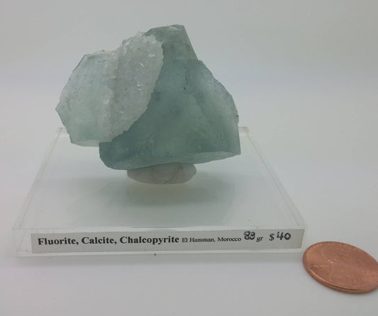 Fluorite Calcite Pyrite | Unusual Color and Unique Specimen | 83gr