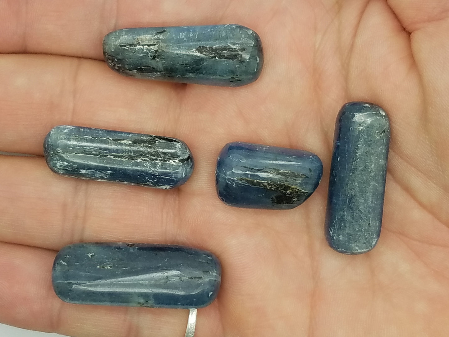BLUE KYANITE TUMBLED stones | 5 pc randomly selected