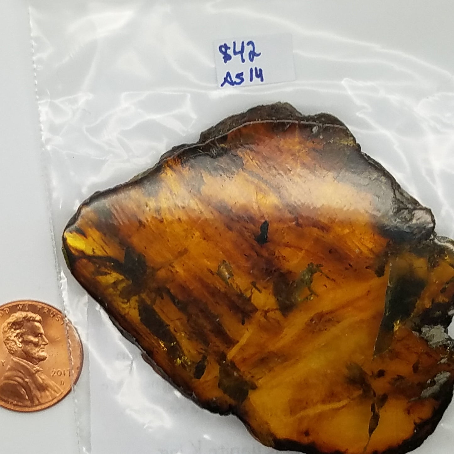 Superb AMBER Window Slice | Polished on 2 sides