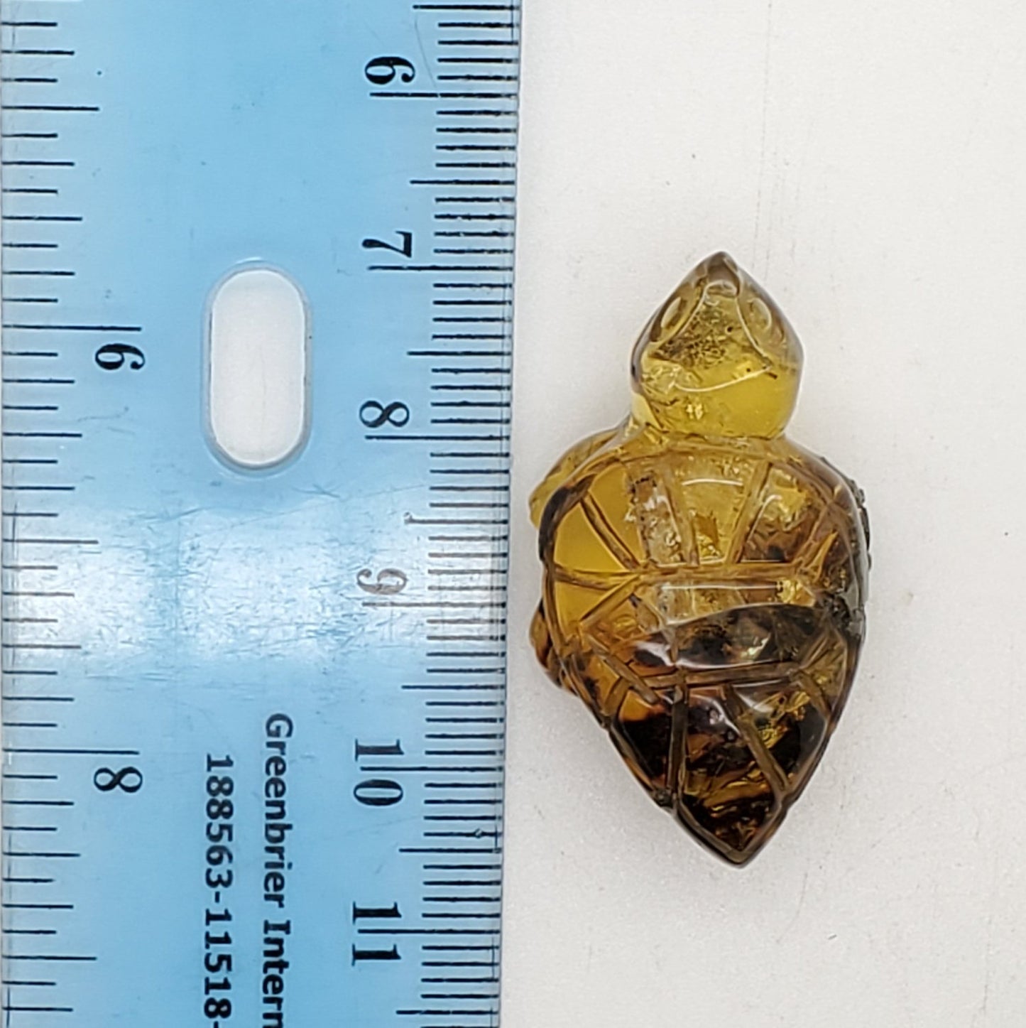 TURTLE Talisman | AMBER Carving | UV Reactive