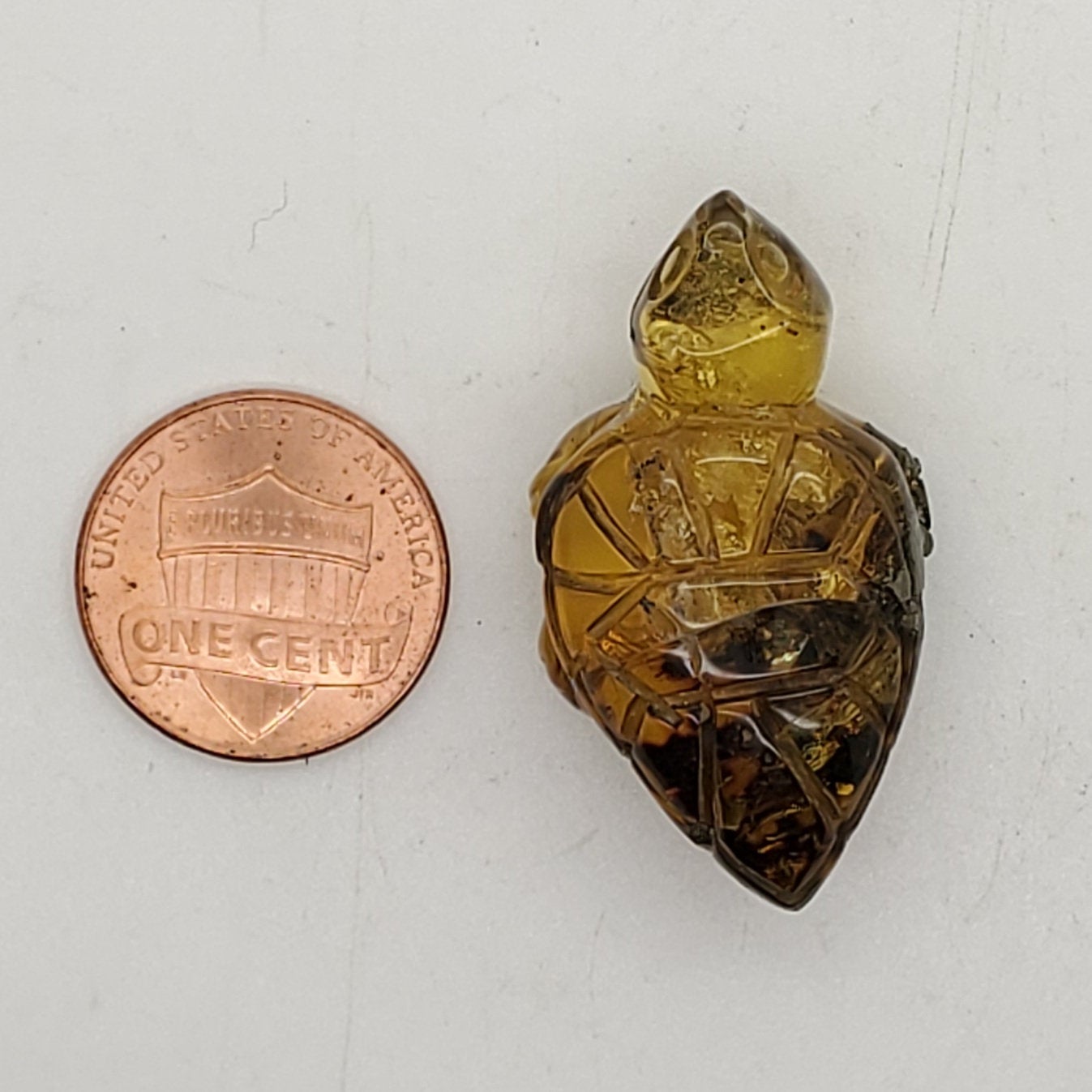 TURTLE Talisman | AMBER Carving | UV Reactive