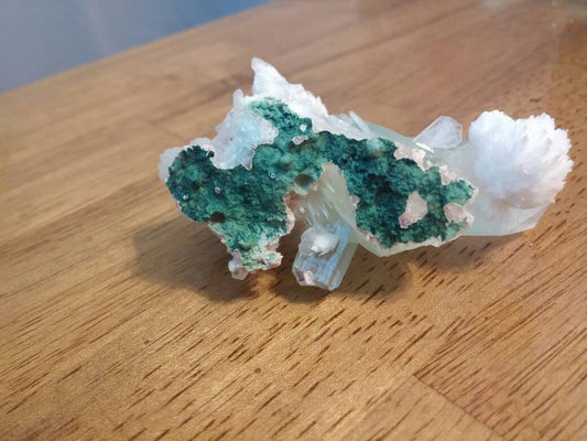 Fine Green Apophyllite with Stilbite and Scolecite Specimen