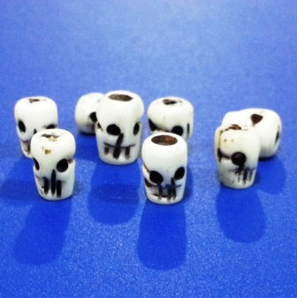 Skull Tube Beads Bone