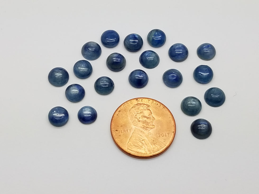 Blue Kyanite 6mm Round Cabochon - The Meteorite Traders
