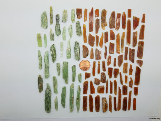 Kyanite Colors | Mix Lot | Orange and Green - The Meteorite Traders