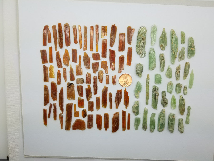 Kyanite Colors | Mix Lot | Orange and Green - The Meteorite Traders