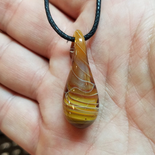 Swirly Drop Glass Pendant Clearance - The Meteorite Traders