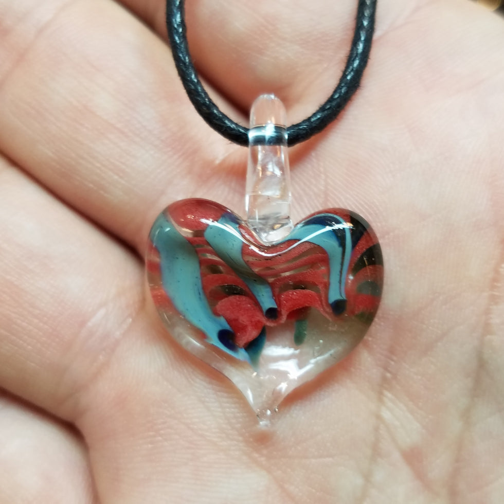 Heart Glass Pendant Clearance - The Meteorite Traders
