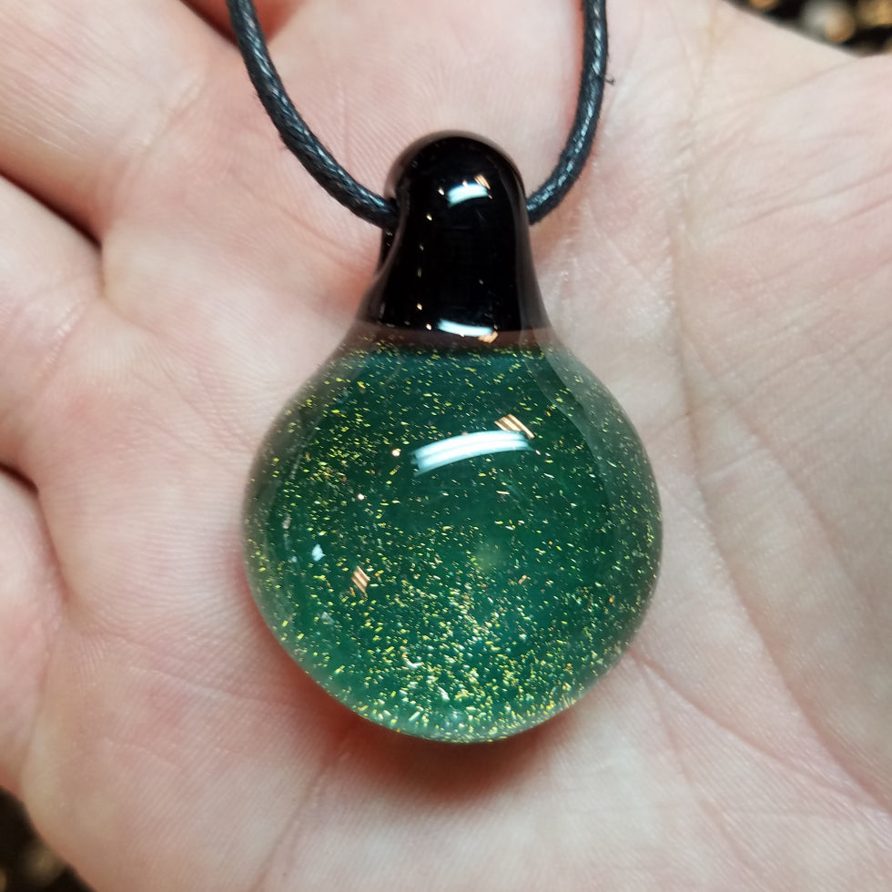 Green Galaxy Glass Pendant Clearance - The Meteorite Traders